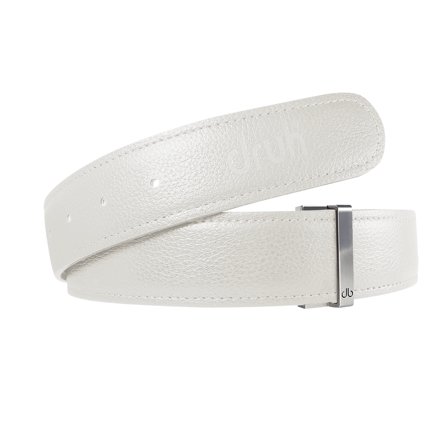 White Full Grain Textured Leather Strap
