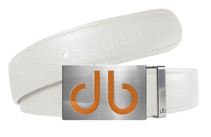 White / Infill Full Grain Leather Belts Druh Belts and Buckles | US & Canada