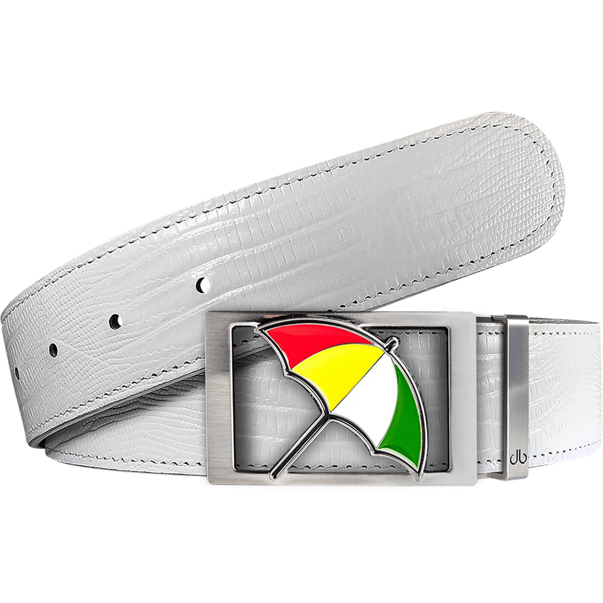 Arnold Palmer Leather White Golf Belt Lizard