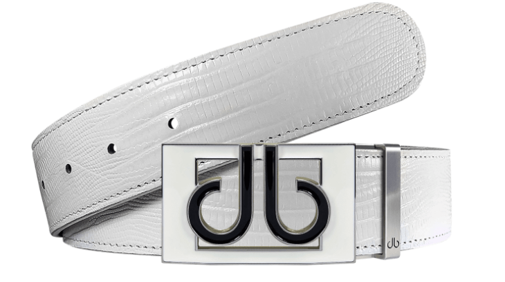 White Lizard / Color See Thru Lizard Leather Belts Druh Belts and Buckles | US & Canada
