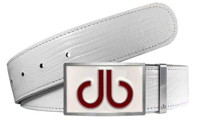 White Lizard / Double Infill Lizard Leather Belts Druh Belts and Buckles | US & Canada