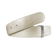 Best White Golf Belt - Snakeskin Leather Belt Strap - Druh Belts