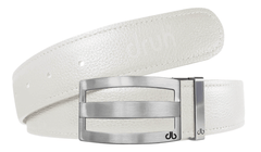 White / Three Bar Full Grain Leather Belts Druh Belts and Buckles | US & Canada