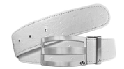 White / Three Bar Ostrich Leather Belts Druh Belts and Buckles | US & Canada